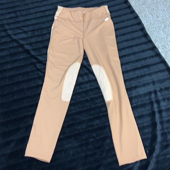 FITS T4 vented riding tights knee patch breeches size small caramel tan nwot - Picture 2 of 12